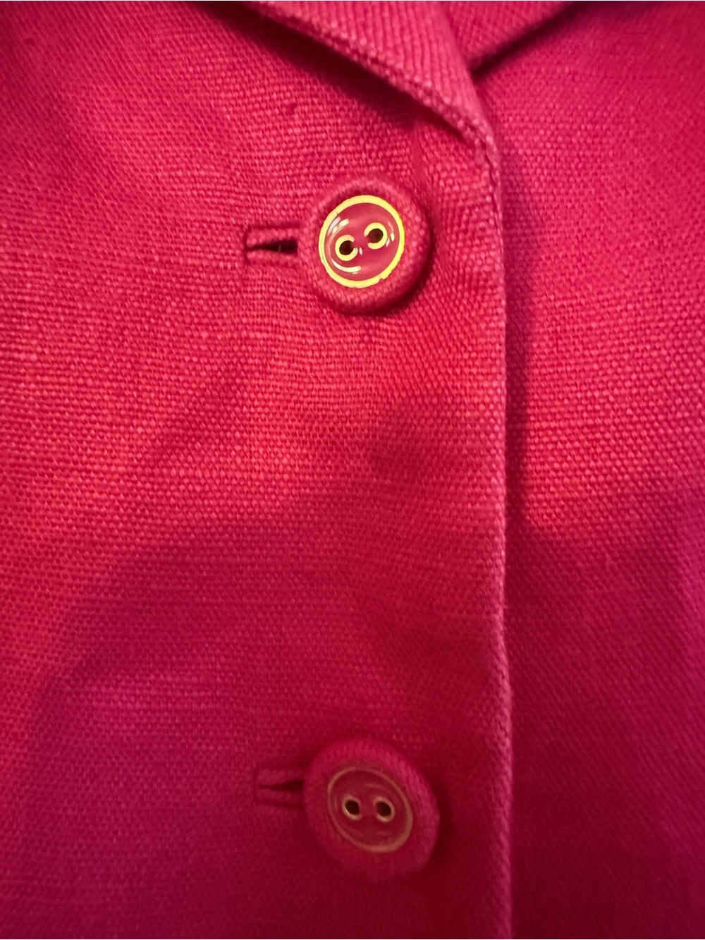 Talbots Women's Pink Linen Notch Collar Blazer Jacket Sz 8 Mid-Length 3 Button - Picture 3 of 11